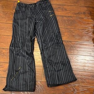 Black Sheep by Powder Room Unisex Black Striped Snowboard Pants